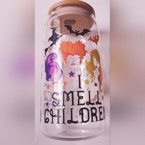 Hand pressed 20oz Hocus Pocus themed glass cup
